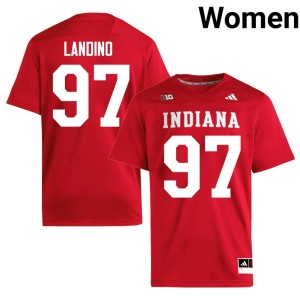 #97 College Football Stitched Mario Landino Women Hoosiers Crimson Jerseys 531235-771