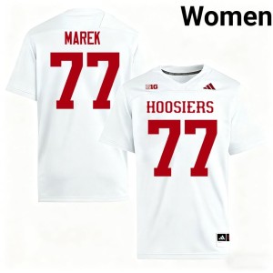 #77 University of Indiana White Matt Marek College Football Official Women's Jersey 407950-789