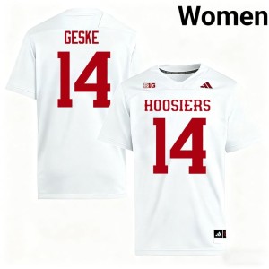 #14 Replica White Women's Maverick Geske College Football Indiana Jerseys 149901-246