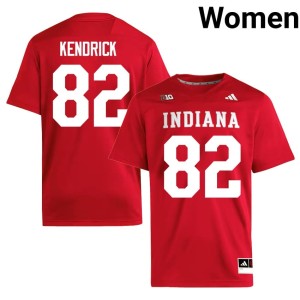 #82 Hoosiers Crimson College Football Official Myles Kendrick Women Jersey 545871-778