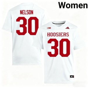 #30 Women's PJ Nelson College Football Player The Hoosier State White Jersey 576953-136