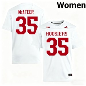 #35 Women's College Football Indiana University White Paddy McAteer Game Jersey 155545-369