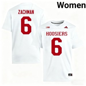 #6 Preston Zachman White College Football University Women IU Jersey 656341-854