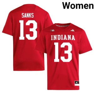#13 Crimson College Football Quan Sanks University Womens Indiana Jersey 600963-488
