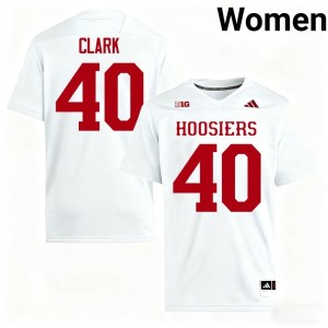 #40 Womens College Football Quentin Clark White University IU Hoosiers Jersey 721806-616