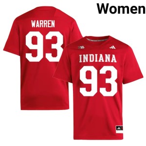 #93 Stitched Quinn Warren Indiana University Women's College Football Crimson Jerseys 206267-637
