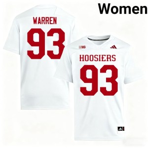 #93 Indiana University College Football High School White Women's Quinn Warren Jersey 568419-328