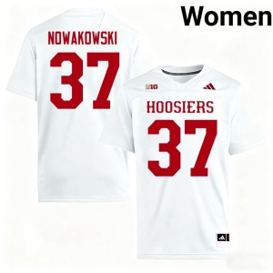 #37 NCAA White Riley Nowakowski Indiana University College Football Women's Jersey 408500-145