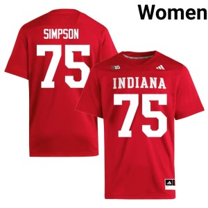 #75 Crimson Replica The Hoosier State College Football Sam Simpson Women Jerseys 111849-843