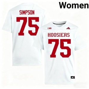 #75 Official College Football IU White Women's Sam Simpson Jerseys 424607-197