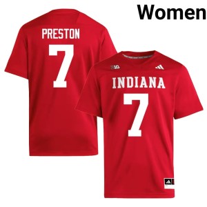#7 University of Indiana College Football Women's Crimson Shazz Preston Official Jerseys 111460-691