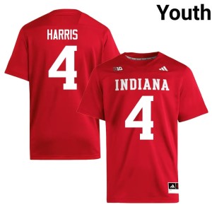 #4 College Football A.J. Harris Youth Player Crimson Indiana Jersey 710366-308