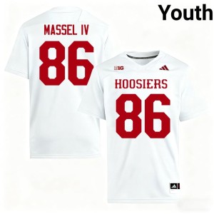 #86 Youth White Bruno Massel IV Indiana Hoosiers College Football Game Jersey 765927-995