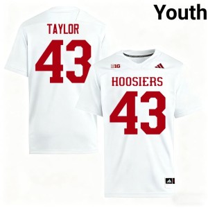 #43 Youth Bryce Taylor White College Football NCAA Indiana University Jersey 355912-244