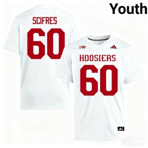 #60 College Football IU CJ Scifres Youth Alumni White Jerseys 833455-980