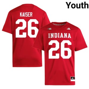 #26 Cade Kaiser Youth College Football Embroidery Crimson The Hoosier State Jersey 505745-911