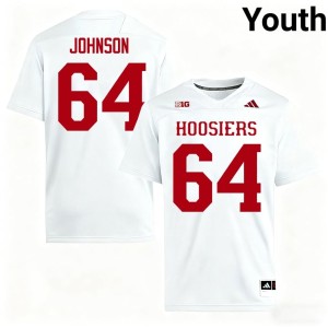 #64 University Youth IU Chance Johnson College Football White Jerseys 873919-503