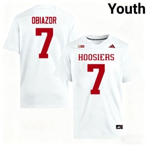 #7 IU Hoosiers Youth Chiddi Obiazor White College Football NCAA Jerseys 192887-360