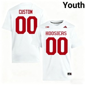 #00 College Football White Custom Youth NCAA Indiana University Jersey 179092-255