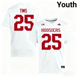 #25 Youth IU White D'Montae Tims College Football High School Jerseys 162738-660