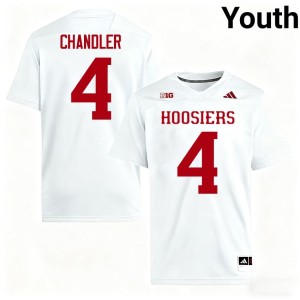 #4 Youth Davion Chandler College Football Stitched IU Hoosiers White Jerseys 898458-277