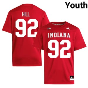 #92 Crimson Gabe Hill College Football Indiana Hoosiers Youth Replica Jersey 845845-886