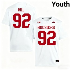 #92 Gabe Hill University White Youth College Football Indiana Hoosiers Jersey 151916-132