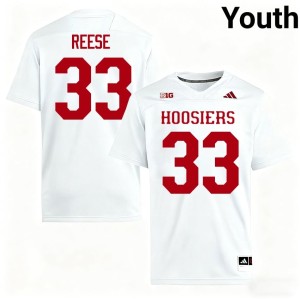 #33 Garrett Reese Youth White IU Hoosiers Embroidery College Football Jerseys 709217-405