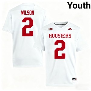#2 Embroidery White Grant Wilson College Football IU Hoosiers Youth Jerseys 773351-670