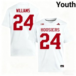 #24 Replica Indiana University White College Football Ja'Dyn Williams Youth Jersey 259478-356