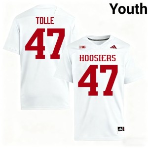 #47 College Football Player Youth White University of Indiana Jackson Tolle Jerseys 819340-617