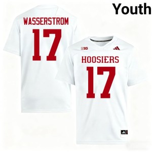 #17 College Football Stitched Jackson Wasserstrom Youth White The Hoosier State Jerseys 910428-589