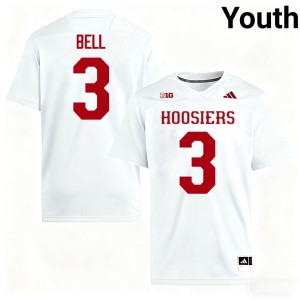 #3 IU College Football Jaylen Bell Youth Game White Jerseys 259558-115