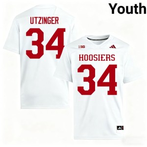 #34 College Football White High School The Hoosier State Youth Jeff Utzinger Jersey 668222-716