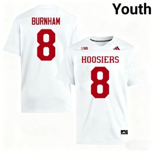 #8 NCAA Youth College Football White Hoosiers Josh Burnham Jersey 494398-108