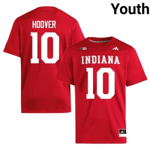 #10 College Football Josh Hoover Crimson Youth Replica University of Indiana Jersey 120240-201