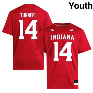 #14 College Football University of Indiana Youth Crimson High School Kaiden Turner Jersey 965317-555