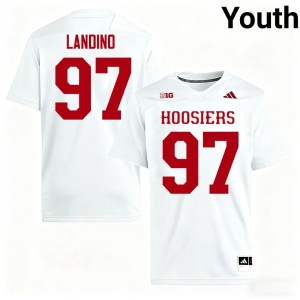 #97 Indiana University Youth Mario Landino High School College Football White Jersey 704048-783