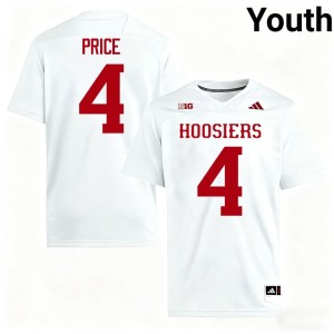 #4 Youth White Indiana Alumni Myles Price College Football Jersey 751999-920
