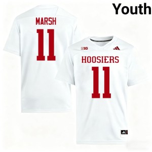#11 Nick Marsh Youth The Hoosier State University College Football White Jerseys 243395-263