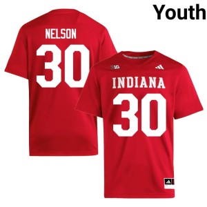 #30 PJ Nelson Youth Crimson College Football Stitched Indiana University Jerseys 393504-521