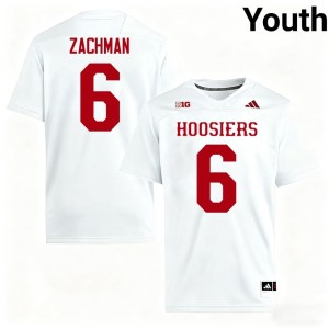 #6 White Hoosiers College Football Embroidery Youth Preston Zachman Jersey 521498-895