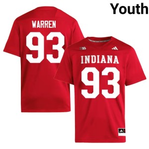 #93 Crimson Indiana Hoosiers Youth Quinn Warren 2026 College Football Jersey 656948-729
