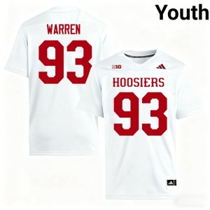 #93 Quinn Warren White College Football Youth University of Indiana Embroidery Jersey 898034-106