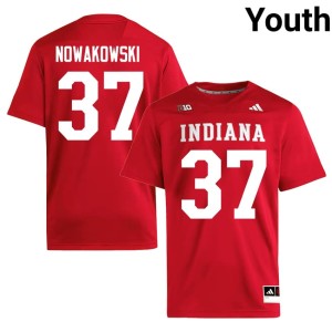#37 Stitched Youth Riley Nowakowski University of Indiana Crimson College Football Jerseys 382089-246