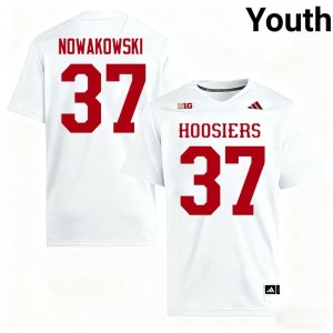#37 White Embroidery Youth College Football Riley Nowakowski Indiana Jersey 810079-541