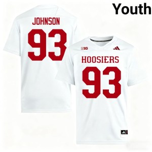 #93 Ronelle Johnson Official Youth College Football University of Indiana White Jersey 169453-176