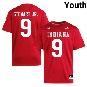 #9 Crimson Seaonta Stewart Jr. Official Youth College Football Indiana University Jerseys 305377-109