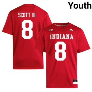 #8 Youth Stevie Scott III Replica IU Hoosiers Crimson College Football Jersey 887706-539