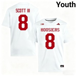 #8 Youth Hoosiers Official College Football Stevie Scott III White Jersey 296529-974